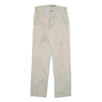CARHARTT Mens Cotton Blend Beige Regular Fit Straight Leg Trousers W32 L33