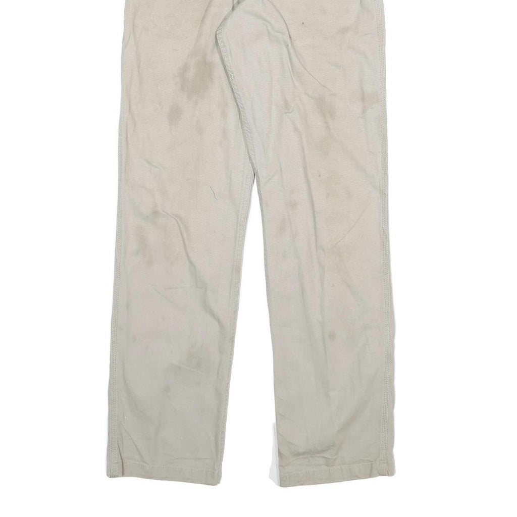 CARHARTT Mens Cotton Blend Beige Regular Fit Straight Leg Trousers W32 L33