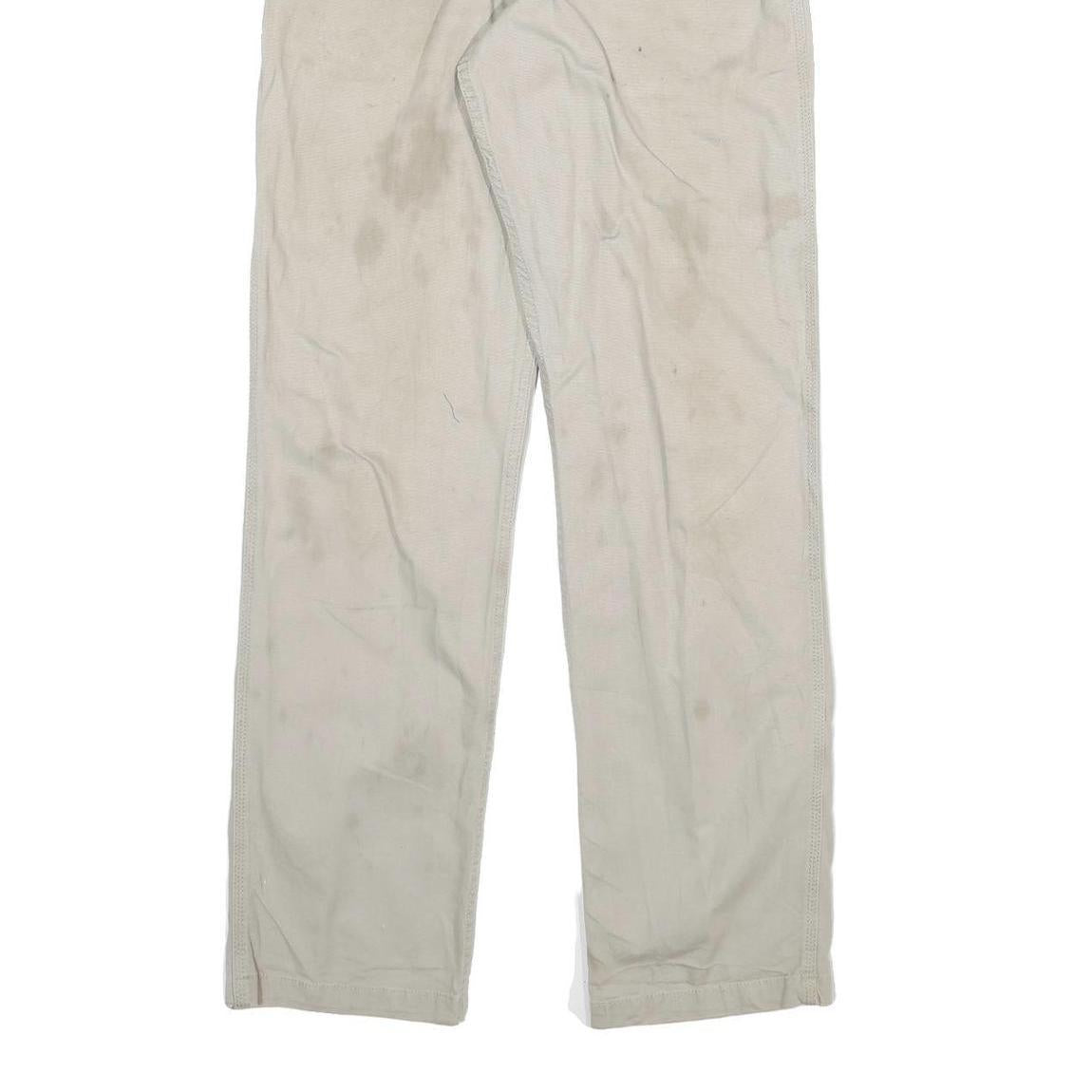 CARHARTT Mens Cotton Blend Beige Regular Fit Straight Leg Trousers W32 L33