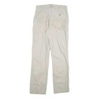 CARHARTT Mens Cotton Blend Beige Regular Fit Straight Leg Trousers W32 L33