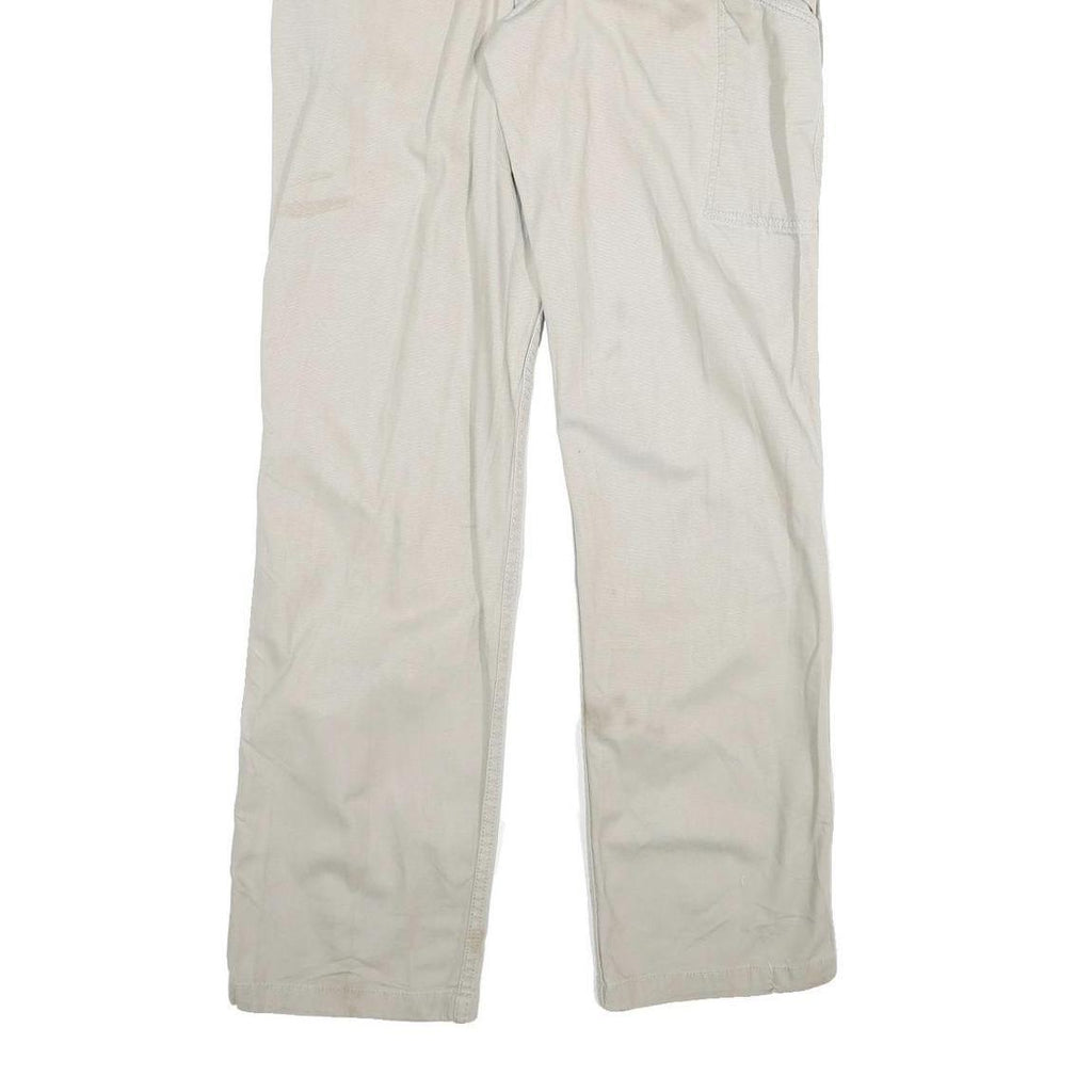 CARHARTT Mens Cotton Blend Beige Regular Fit Straight Leg Trousers W32 L33