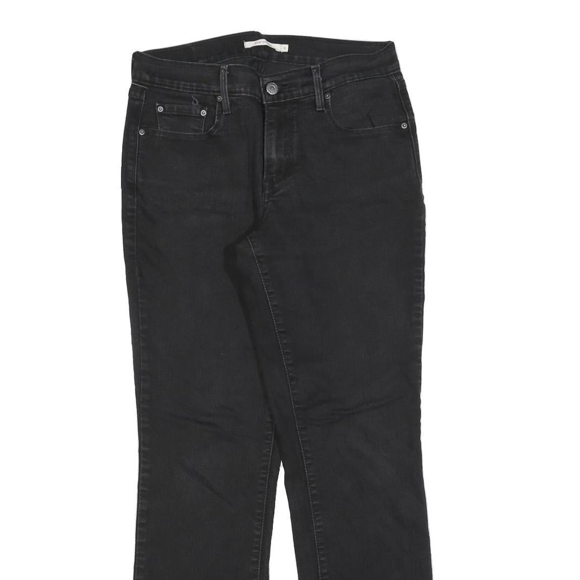 LEVI'S 505 Womens Black Regular Straight Denim Light W28 L32 Zip Cotton Blend