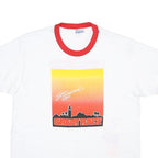 HANES Mens White & Red Great Race Graphic T-Shirt L Short Sleeve Crew Neck