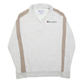 CHAMPION Womens Cream & Beige Zip Jacket S Cotton Blend Plain Casual Sport