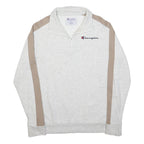 CHAMPION Womens Cream & Beige Zip Jacket S Cotton Blend Plain Casual Sport