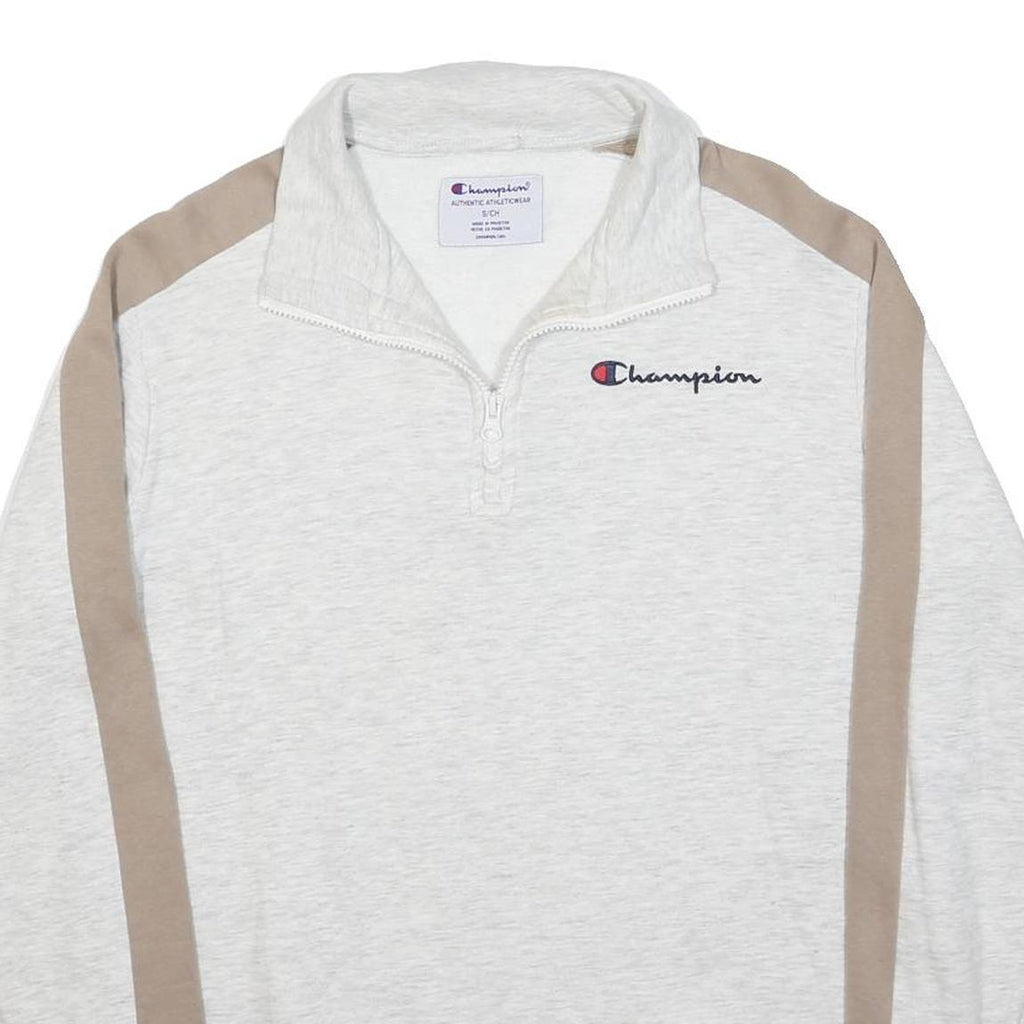 CHAMPION Womens Cream & Beige Zip Jacket S Cotton Blend Plain Casual Sport
