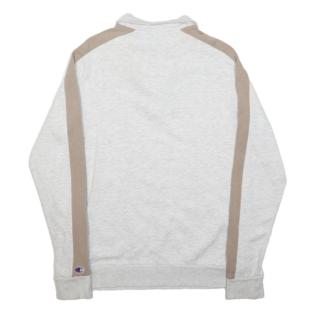 CHAMPION Womens Cream & Beige Zip Jacket S Cotton Blend Plain Casual Sport