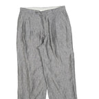 Mens Relaxed Grey Plain Trousers W30 L30 Casual Zip Closure Comfortable
