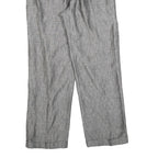 Mens Relaxed Grey Plain Trousers W30 L30 Casual Zip Closure Comfortable