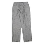 Mens Relaxed Grey Plain Trousers W30 L30 Casual Zip Closure Comfortable