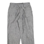 Mens Relaxed Grey Plain Trousers W30 L30 Casual Zip Closure Comfortable