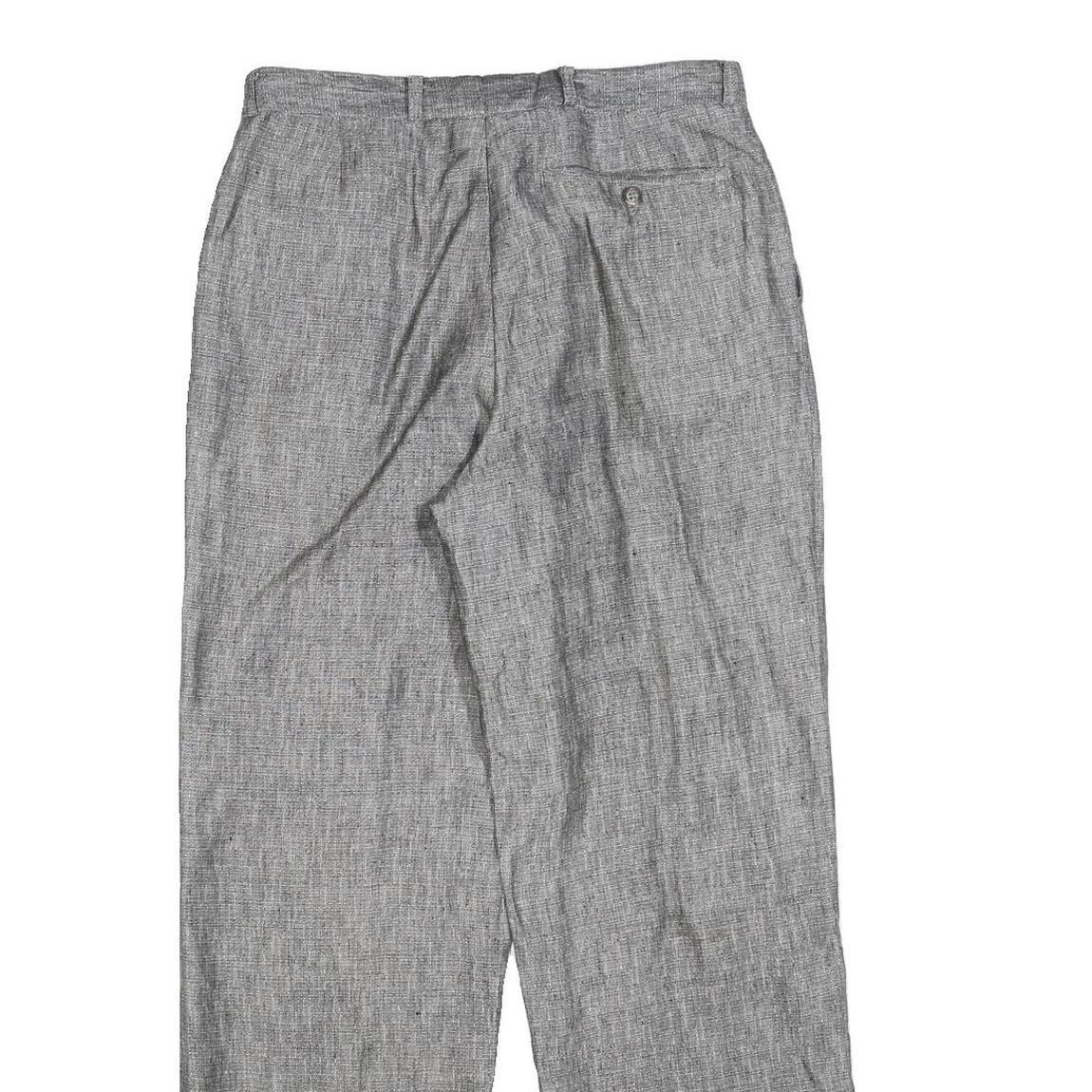 Mens Relaxed Grey Plain Trousers W30 L30 Casual Zip Closure Comfortable