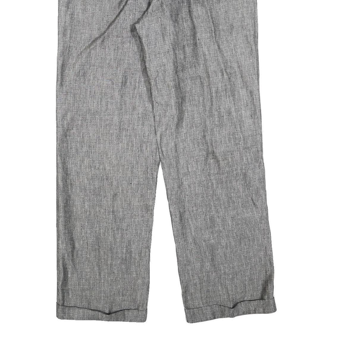 Mens Relaxed Grey Plain Trousers W30 L30 Casual Zip Closure Comfortable