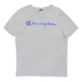 CHAMPION Mens Grey Blue Logo Graphic T-Shirt M Short Sleeve Crew Neck Casual
