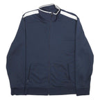 STARTER Mens Navy Blue & White Zip Up Jacket XL Polyester Plain Sport Track