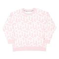 TOMMY HILFIGER Womens Pink & White Patterned Cotton Blend Jumper Crew Neck Basic