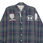 LA MARTINA Mens Green & Blue Checked Shirt S Cotton Button Down Polo Crest