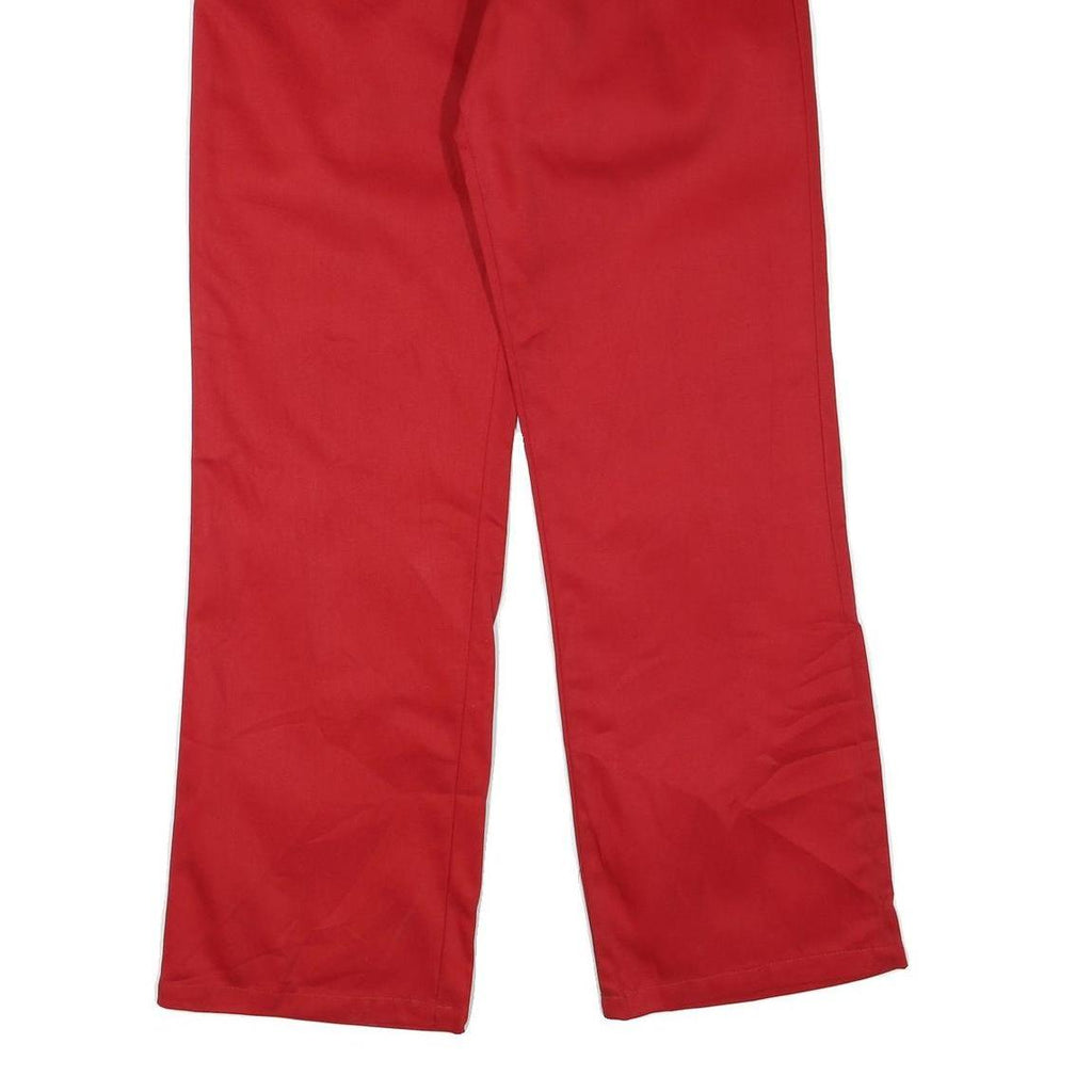 DICKIES Womens Red Regular Fit Straight Trousers W32 L31 Workwear Zip Polyester