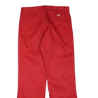 DICKIES Womens Red Regular Fit Straight Trousers W32 L31 Workwear Zip Polyester