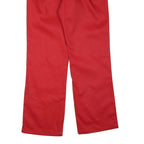 DICKIES Womens Red Regular Fit Straight Trousers W32 L31 Workwear Zip Polyester
