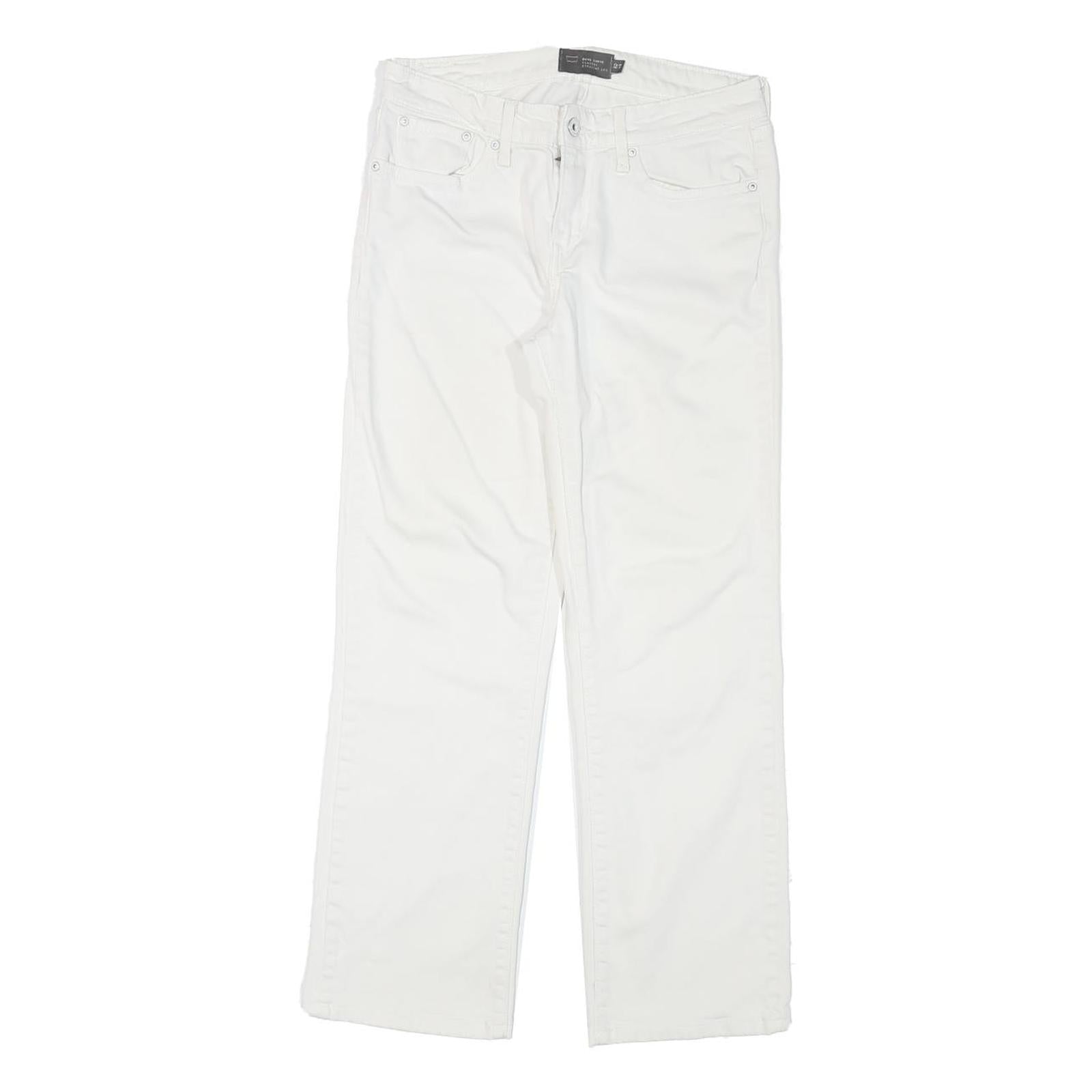 LEVI'S Womens Jeans White Regular Straight Denim W28 L26 Cotton Blend Zip