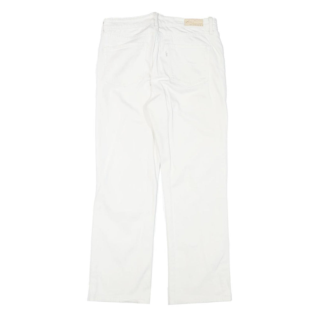 LEVI'S Womens Jeans White Regular Straight Denim W28 L26 Cotton Blend Zip