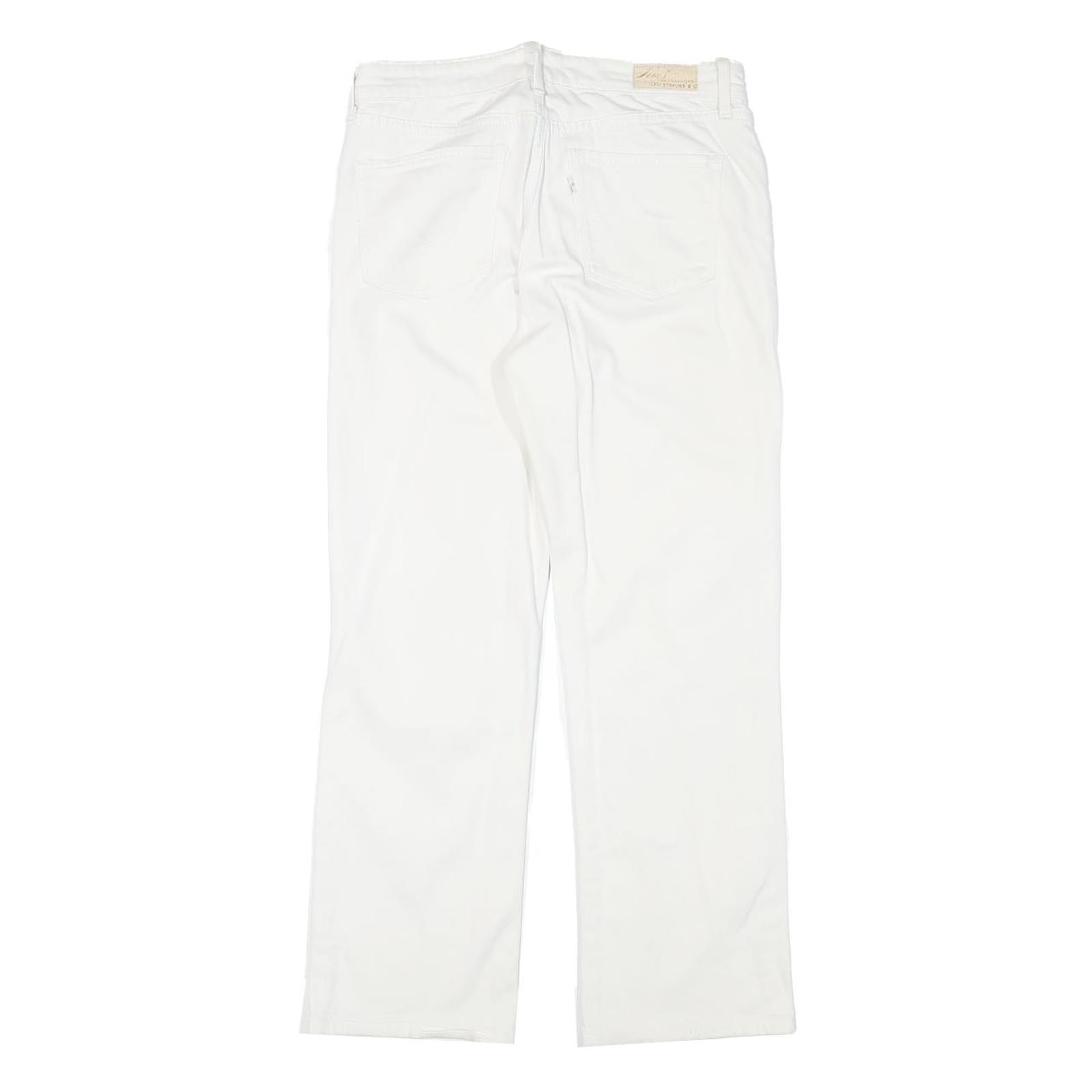 LEVI'S Womens Jeans White Regular Straight Denim W28 L26 Cotton Blend Zip