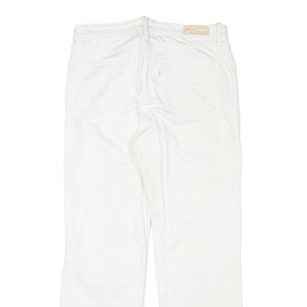 LEVI'S Womens Jeans White Regular Straight Denim W28 L26 Cotton Blend Zip