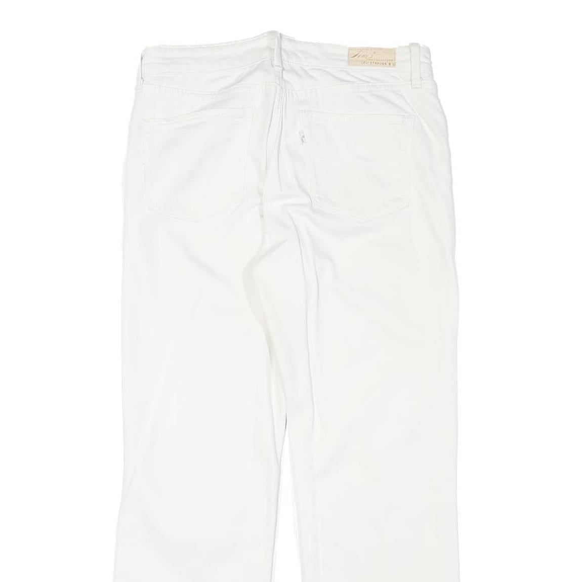 LEVI'S Womens Jeans White Regular Straight Denim W28 L26 Cotton Blend Zip