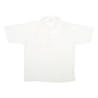 Mens White Short Sleeve Cotton Polo Shirt M Plain Basic Casual