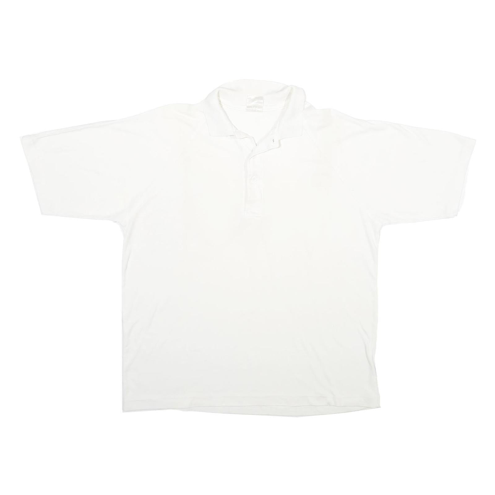Mens White Short Sleeve Cotton Polo Shirt M Plain Basic Casual