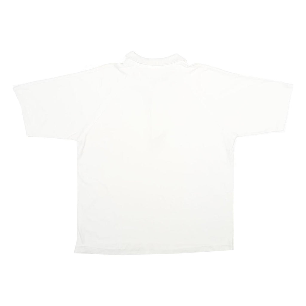 Mens White Short Sleeve Cotton Polo Shirt M Plain Basic Casual