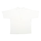 Mens White Short Sleeve Cotton Polo Shirt M Plain Basic Casual