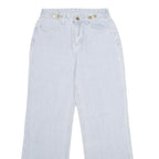 Womens Regular Fit Wide-Leg Denim Light Blue Cotton Blend Jeans W26 L30 Relaxed