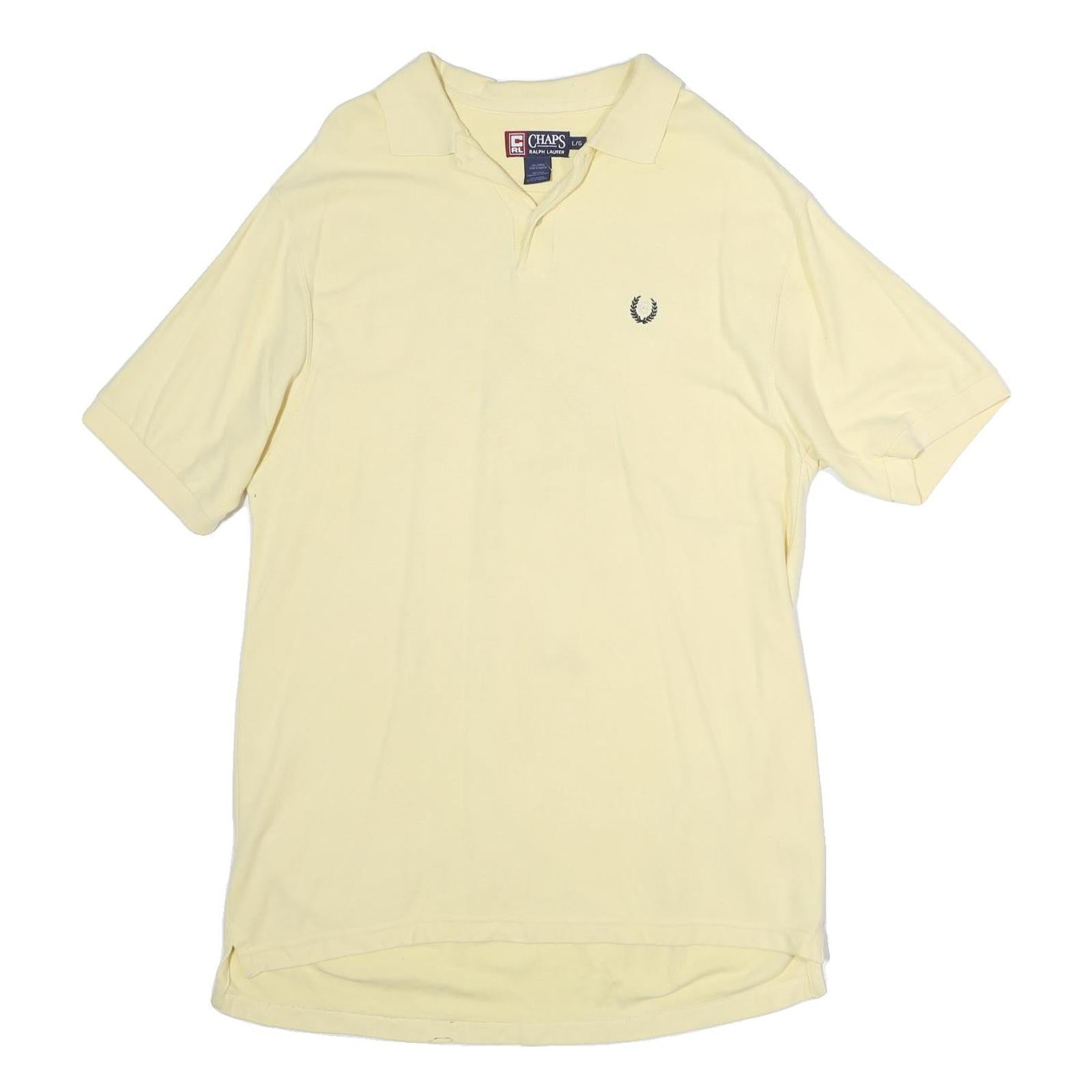 CHAPS RALPH LAUREN Mens Yellow Polo Shirt XL Cotton Short Sleeve Plain Classic