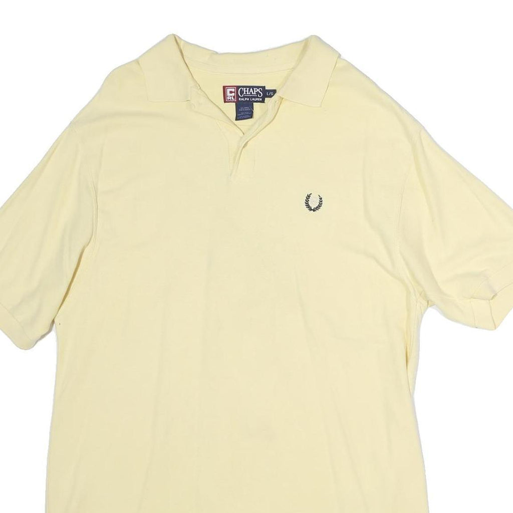 CHAPS RALPH LAUREN Mens Yellow Polo Shirt XL Cotton Short Sleeve Plain Classic