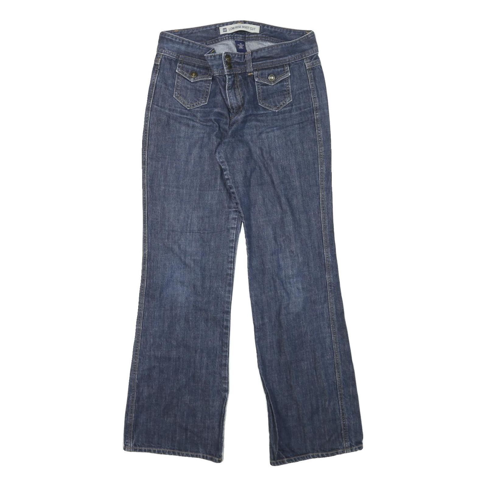 GAP Womens Relaxed Bootcut Denim Medium Blue W32 L31 Cotton Blend Zip Jeans