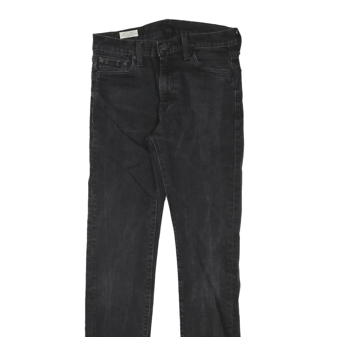 LEVI'S Womens Black Regular Skinny Denim W30 L32 Zip Classic Jeans