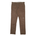 DICKIES Mens Cotton Blend Brown Slim Tapered Trousers W30 L30 Workwear Stylish
