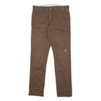 DICKIES Mens Cotton Blend Brown Slim Tapered Trousers W30 L30 Workwear Stylish