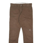 DICKIES Mens Cotton Blend Brown Slim Tapered Trousers W30 L30 Workwear Stylish