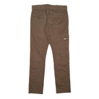 DICKIES Mens Cotton Blend Brown Slim Tapered Trousers W30 L30 Workwear Stylish