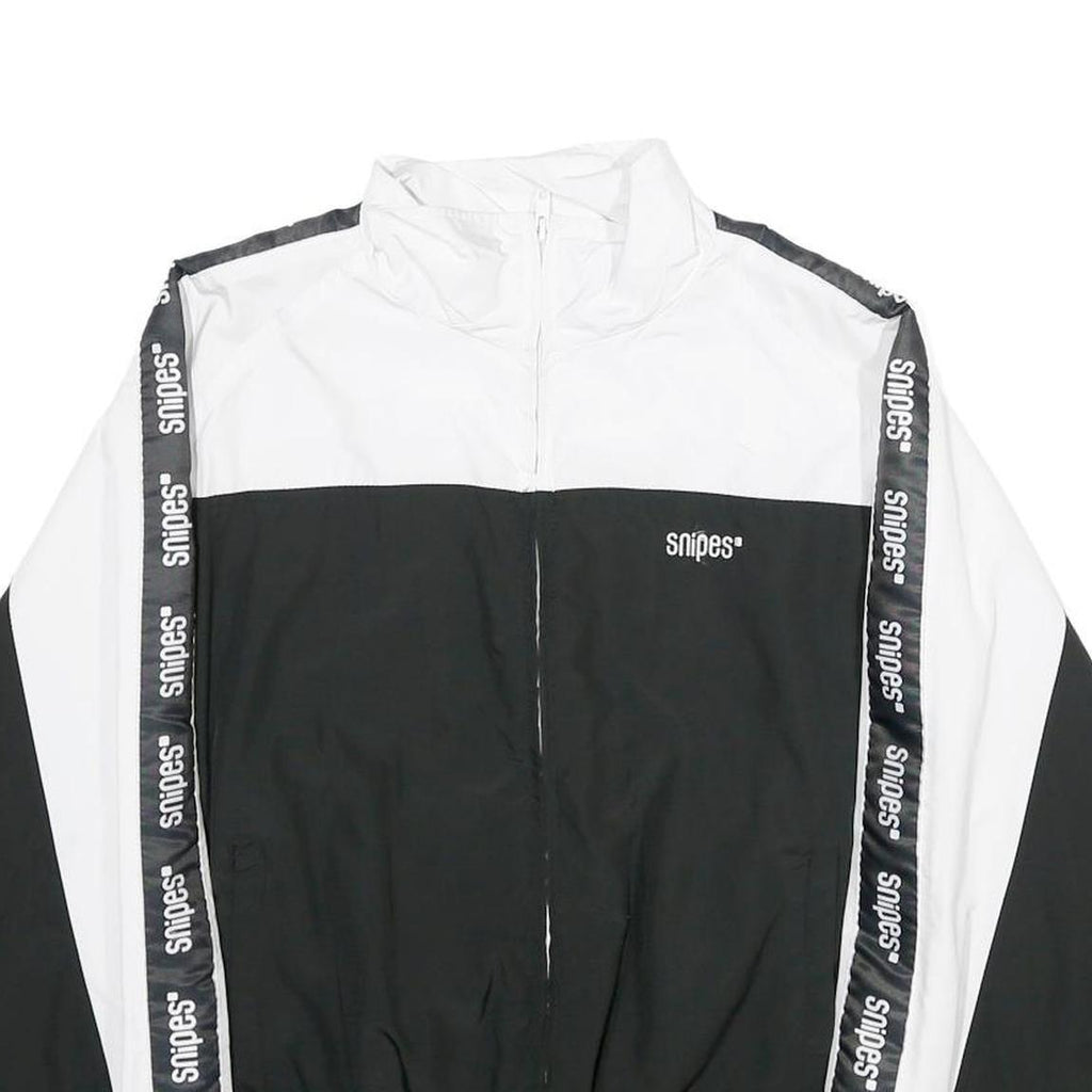 SNIPES Womens Black & White Zip Jacket XS Polyester Track Team Logo Casual