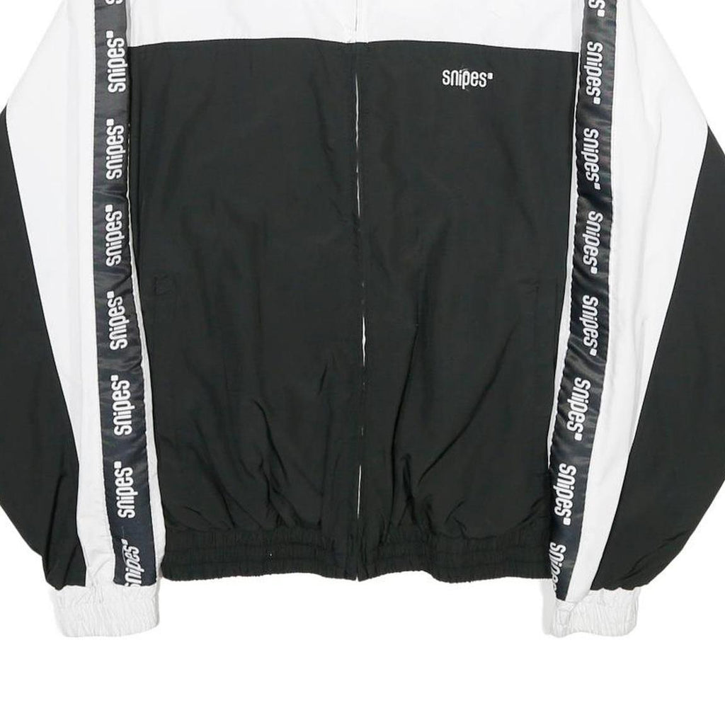 SNIPES Womens Black & White Zip Jacket XS Polyester Track Team Logo Casual