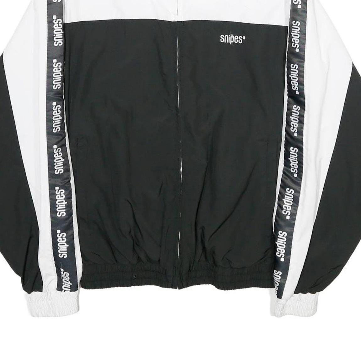 SNIPES Womens Black & White Zip Jacket XS Polyester Track Team Logo Casual