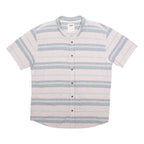 LEVI'S Mens Pink & Blue Striped Casual Cotton Blend Shirt L Short Sleeve