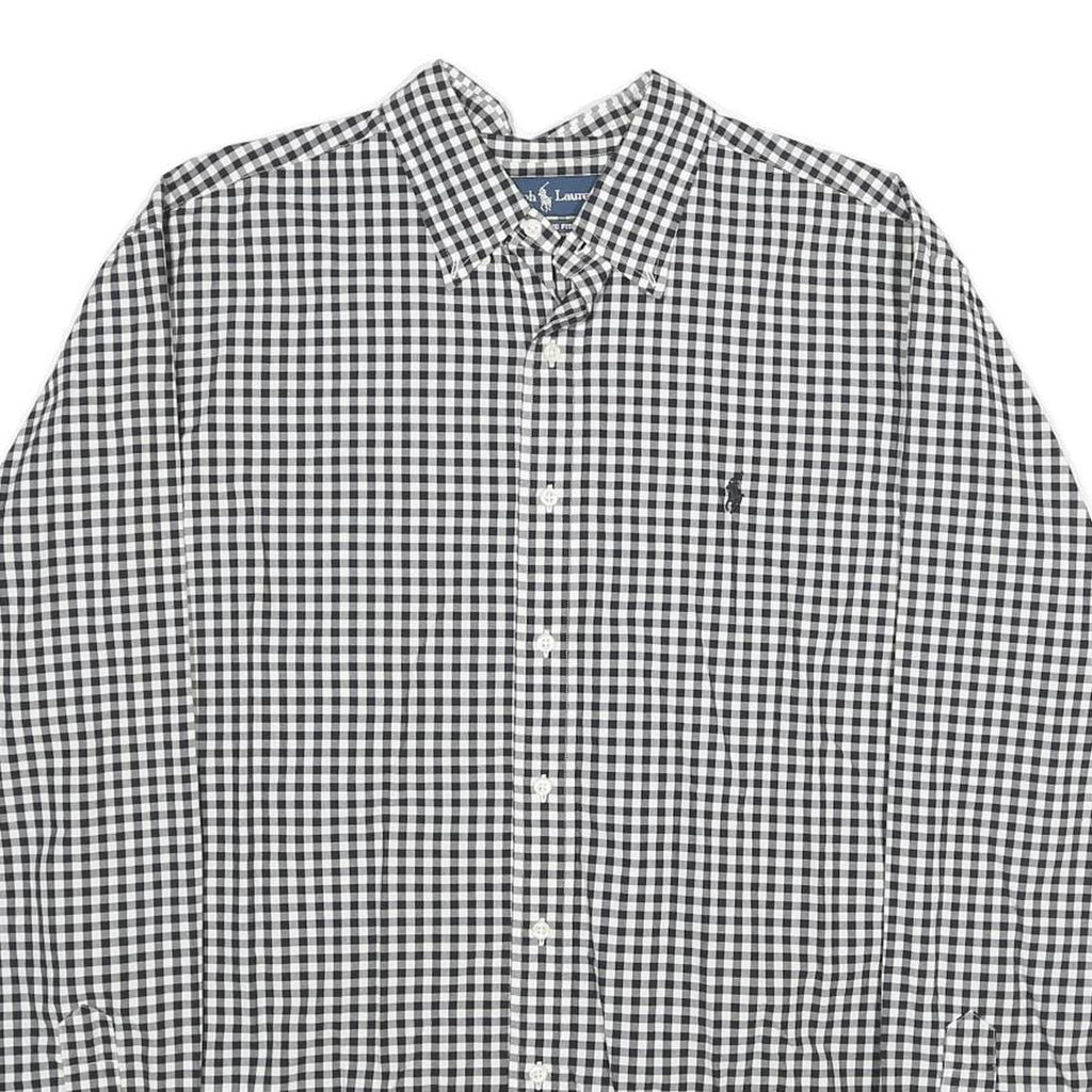RALPH LAUREN Mens Black & White Check Shirt 2XL Classic Fit Button-Down Collar