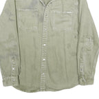 ZARA Mens Beige Cotton Distressed Button Jacket XL Woven Casual Wear