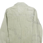 ZARA Mens Beige Cotton Distressed Button Jacket XL Woven Casual Wear