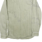 ZARA Mens Beige Cotton Distressed Button Jacket XL Woven Casual Wear